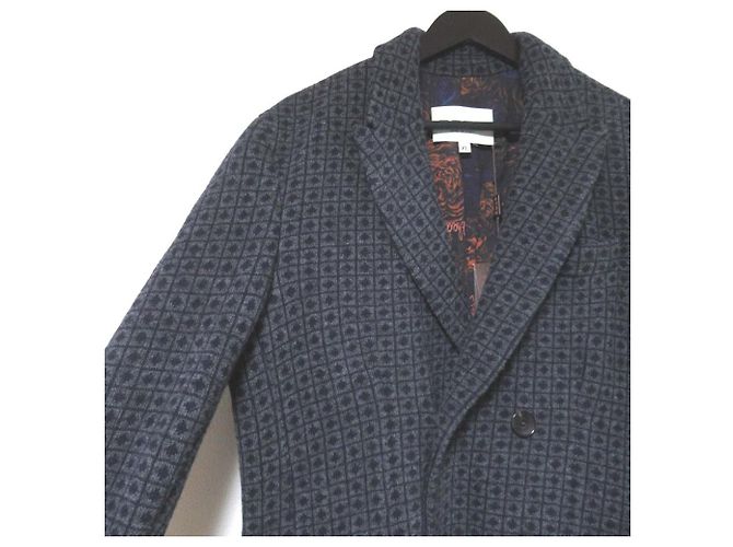 Abrigo Chester de punto cruzado con forro de estampado de rosas ETRO Castaño Azul marino - vista 3
