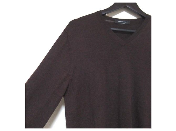 Autre Marque Ermenegildo Zegna Strickpullover aus Kaschmir und Seide Braun - Ansicht 3