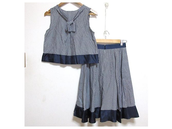 Autre Marque Conjunto de Blusa sin mangas y Falda de encaje calado a rayas SONO - vista 2