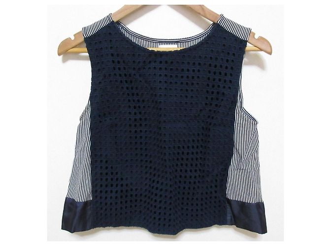 Autre Marque Conjunto de Blusa sin mangas y Falda de encaje calado a rayas SONO - vista 3