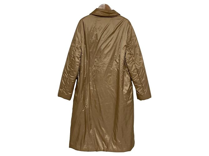 Theory FEATHER POLY 2 CLEAN COAT PUFFER Feather Long Coat Castaño Camello - vista 2