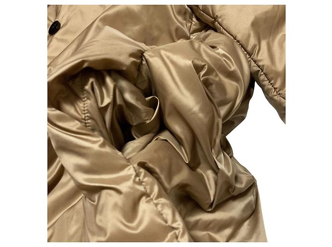 Theory FEATHER POLY 2 CLEAN COAT PUFFER Feather Long Coat Castaño Camello - vista 5