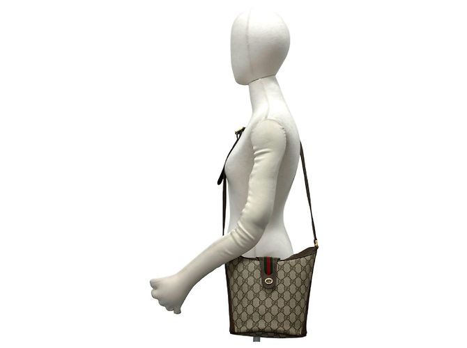 Gucci Old Sherry Line Mini Borsa a Tracolla in Pelle con Motivo GG Logo - vista 2