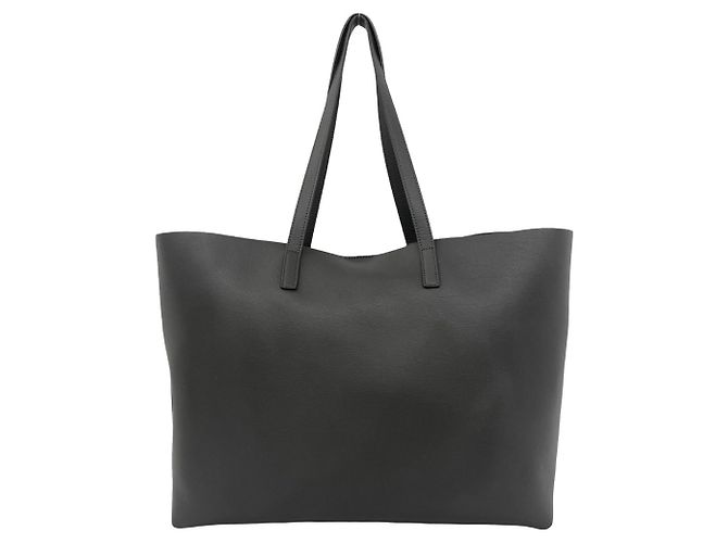 Yves Saint Laurent Shopping Bag aus grauem Leder - Ansicht 3