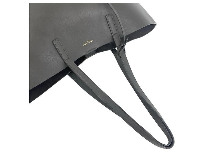 Yves Saint Laurent Shopping Bag aus grauem Leder - Ansicht 4