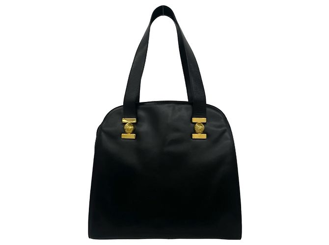 Céline CELINE Vintage Starball Semi-Shoulder Bag aus Leder mit Hardware Schwarz - Ansicht 3