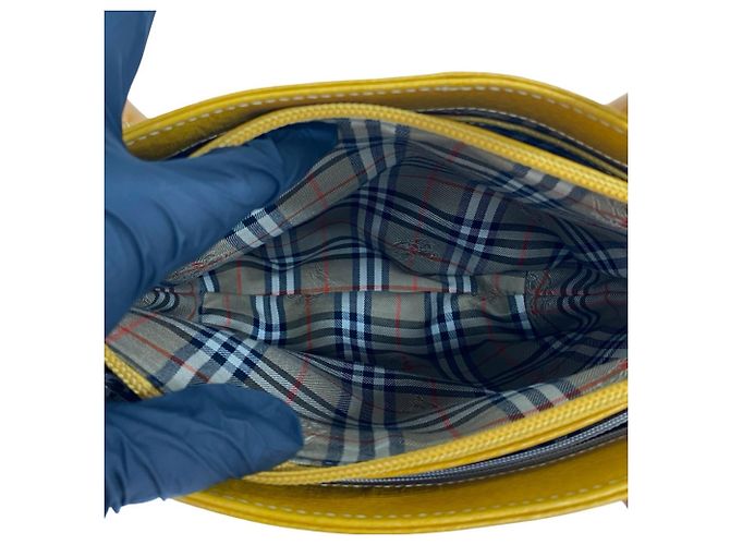 Burberry Nova Check Pattern Lederhandtasche Gelb - Ansicht 10