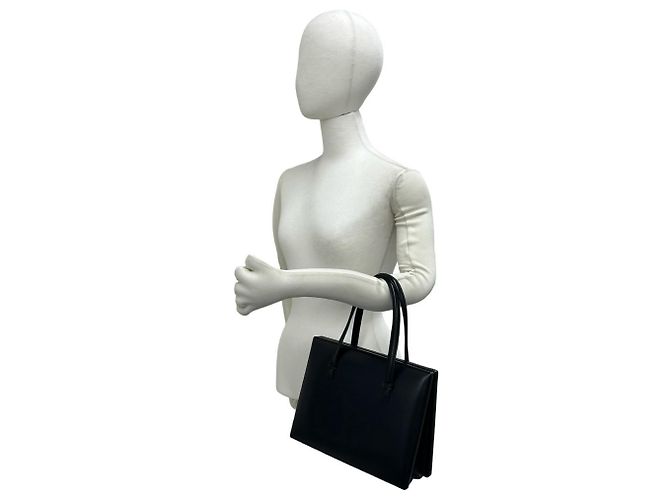 Loewe Vintage Mini Tote Bag aus Kalbsleder mit eingraviertem Logo Schwarz - Ansicht 2