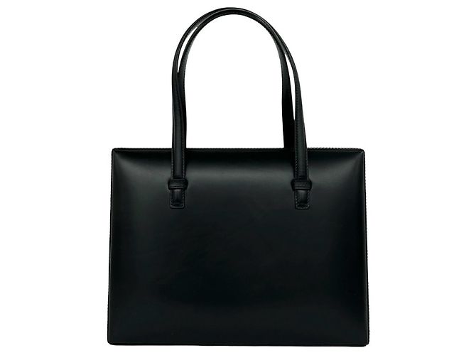 Loewe Vintage Mini Tote Bag aus Kalbsleder mit eingraviertem Logo Schwarz - Ansicht 3