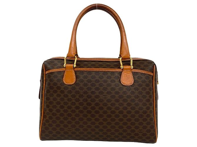 Céline Celine Vintage Macadam Blazon Pattern Triomphe Lederhandtasche Braun - Ansicht 3