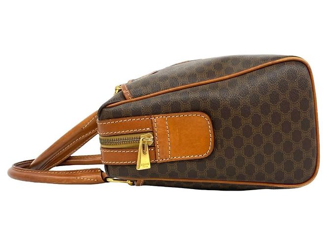 Céline Celine Vintage Macadam Blazon Pattern Triomphe Lederhandtasche Braun - Ansicht 5