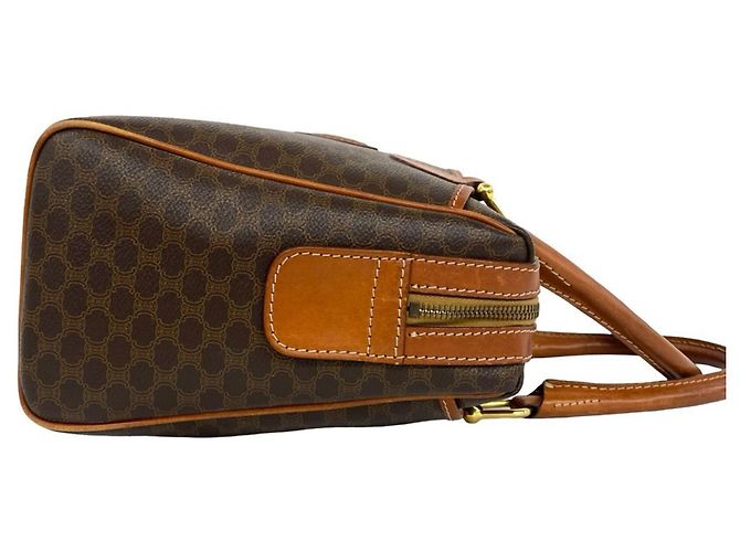 Céline Celine Vintage Macadam Blazon Pattern Triomphe Lederhandtasche Braun - Ansicht 6