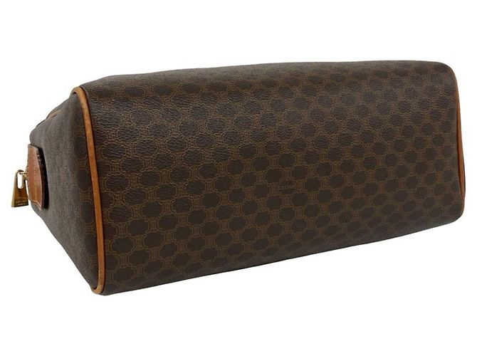 Céline Celine Vintage Macadam Blazon Pattern Triomphe Lederhandtasche Braun - Ansicht 7