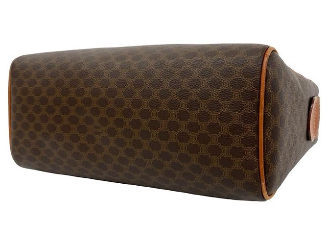 Céline Celine Vintage Macadam Blazon Pattern Triomphe Lederhandtasche Braun - Ansicht 8