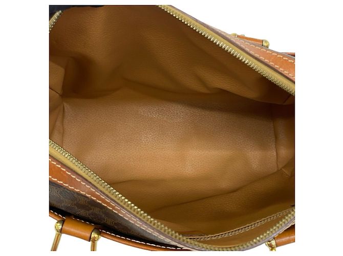 Céline Celine Vintage Macadam Blazon Pattern Triomphe Lederhandtasche Braun - Ansicht 9