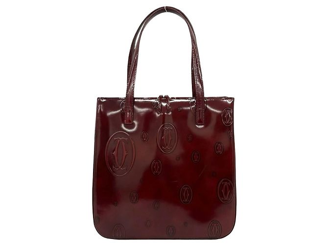 Borsa Cartier Happy Birthday con logo impresso Bordò - vista 3