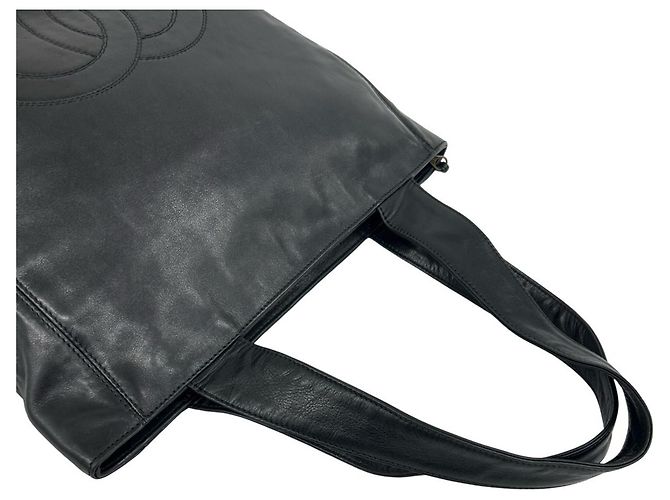 Sac Tote Chanel Coco en agneau avec pompons et franges Noir - vue 4