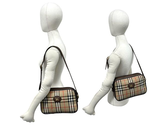 Burberry Vintage Nova Check Pattern Schultertasche Braun Beige - Ansicht 2