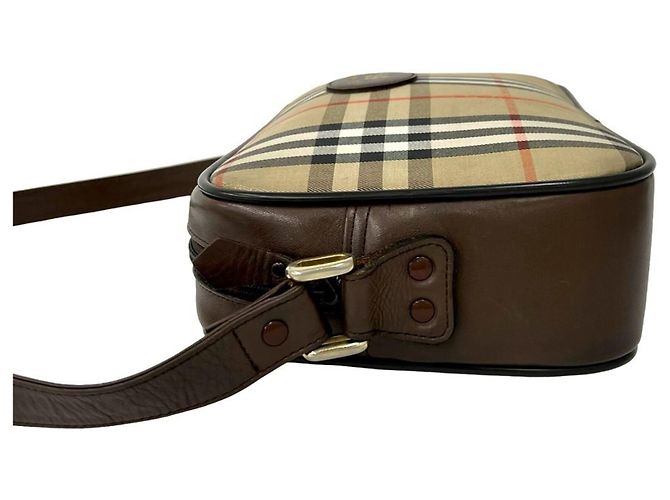 Burberry Vintage Nova Check Pattern Schultertasche Braun Beige - Ansicht 5