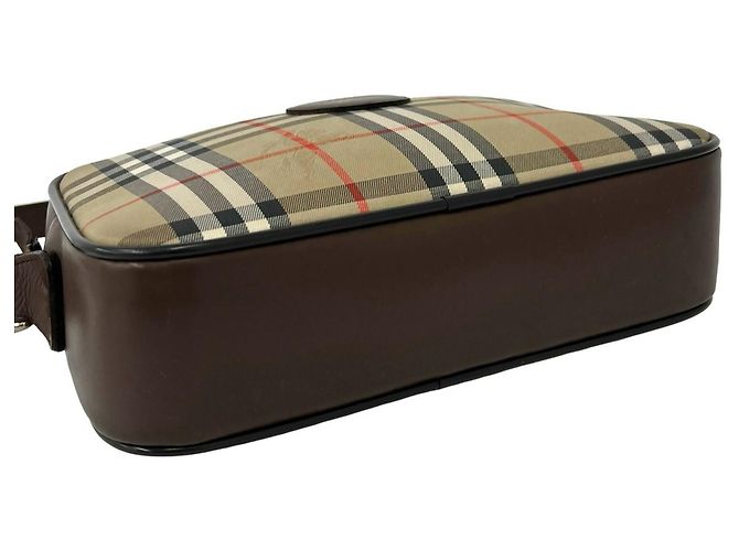 Burberry Vintage Nova Check Pattern Schultertasche Braun Beige - Ansicht 7
