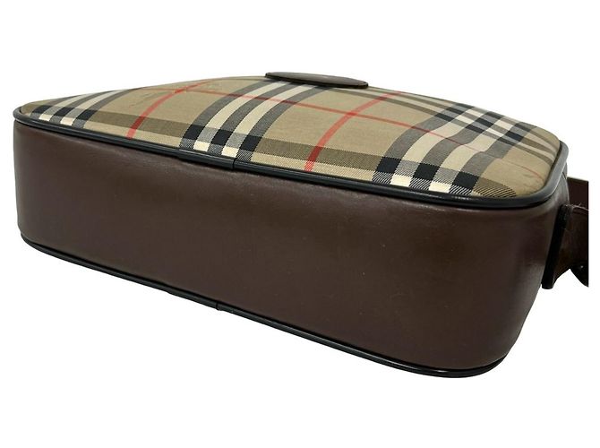 Burberry Vintage Nova Check Pattern Schultertasche Braun Beige - Ansicht 8