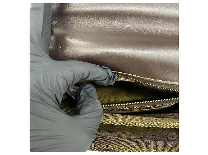 Borsa a tracolla Fendi Zucca FF Pattern in tela e pelle Marrone Nero - vista 10