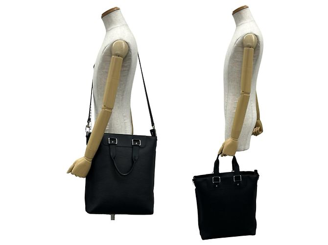 Louis Vuitton Cabas Jour Epi Leder Two-Way Schultertasche Schwarz - Ansicht 2