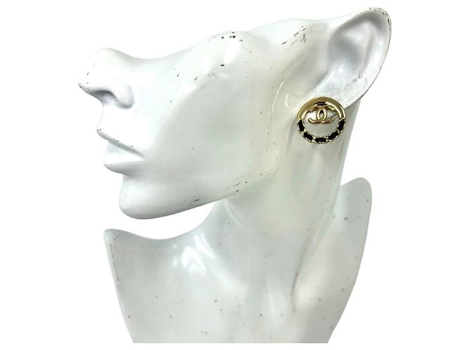 Chanel Coco Mark Motif vergoldete Stecker-Ohrringe Golden - Ansicht 2