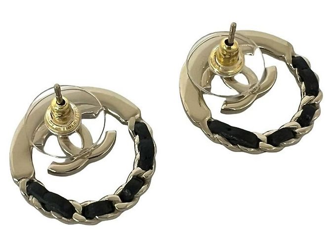 Chanel Coco Mark Motif vergoldete Stecker-Ohrringe Golden - Ansicht 6