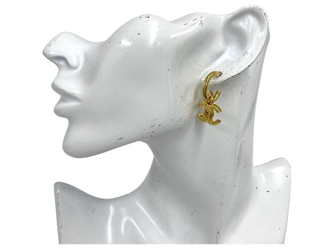 Chanel Coco Mark vergoldete Stecker-Ohrringe Golden - Ansicht 2