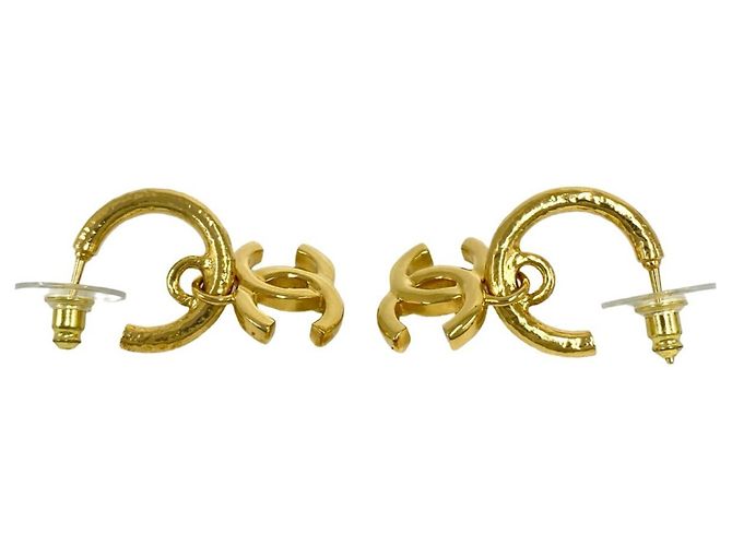 Chanel Coco Mark vergoldete Stecker-Ohrringe Golden - Ansicht 4