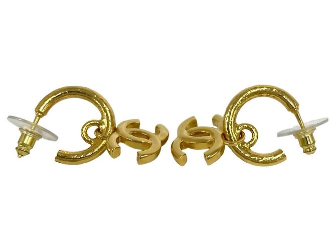 Chanel Coco Mark vergoldete Stecker-Ohrringe Golden - Ansicht 5