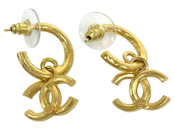 Chanel Coco Mark vergoldete Stecker-Ohrringe Golden - Ansicht 6
