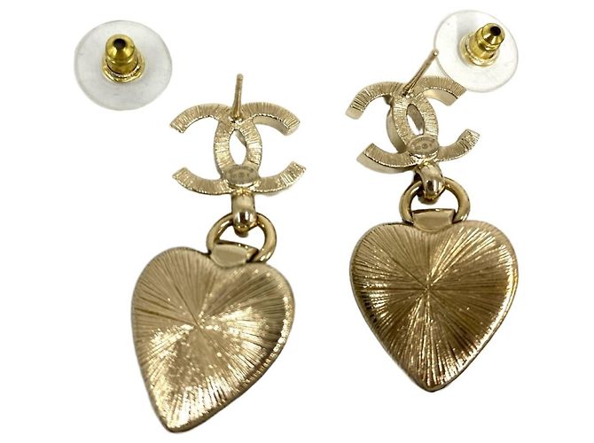 Orecchini Chanel Coco Mark Heart Bijou GP Nero D'oro - vista 7