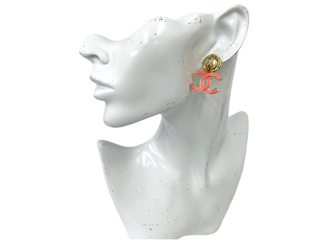 Orecchini a lobo Chanel Coco Mark placcati in oro Rosa D'oro - vista 2