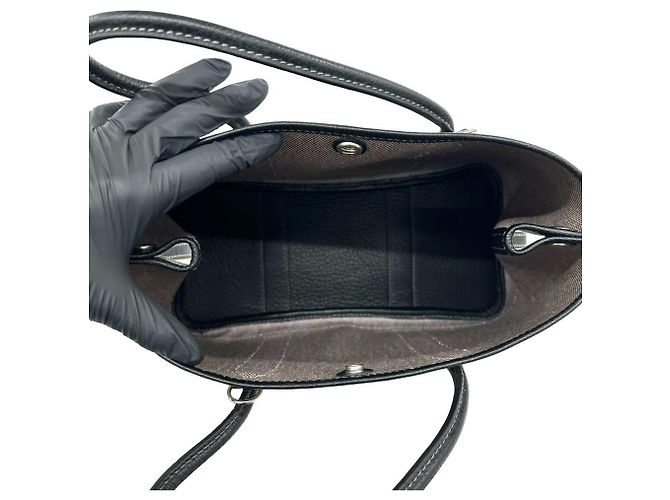 Hermès Borsa a mano/Borsa a tracolla Hermes Garden Party TPM Marrone Nero - vista 9