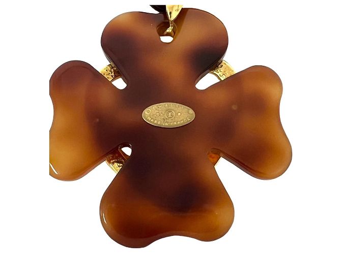 Collana a catena CHANEL Coco Mark tartarugato Marrone D'oro - vista 3
