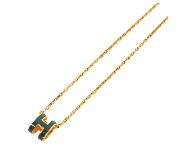 Hermès Collar Hermes Mini Pop H Negro Dorado - vista 4