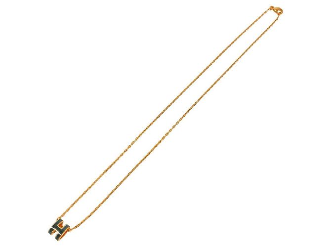 Hermès Collar Hermes Mini Pop H Negro Dorado - vista 6