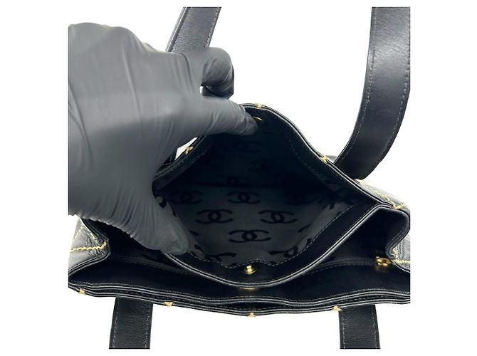Borsa e Tote Chanel Wild Stitch Coco Mark in pelle Nero - vista 10
