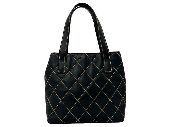 Borsa e Tote Chanel Wild Stitch Coco Mark in pelle Nero - vista 3