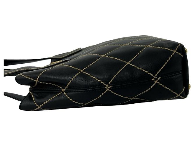 Borsa e Tote Chanel Wild Stitch Coco Mark in pelle Nero - vista 5