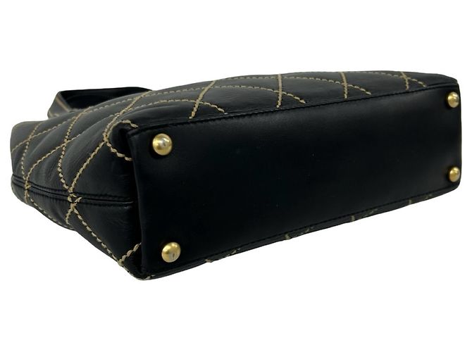 Borsa e Tote Chanel Wild Stitch Coco Mark in pelle Nero - vista 7