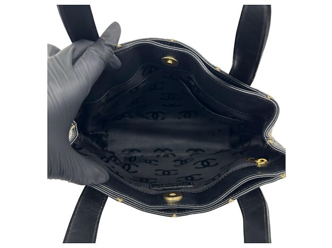 Borsa e Tote Chanel Wild Stitch Coco Mark in pelle Nero - vista 9