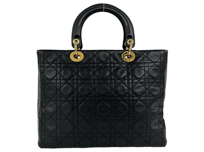 Borsa tote Christian Dior Lady Cannage in pelle - vista 3