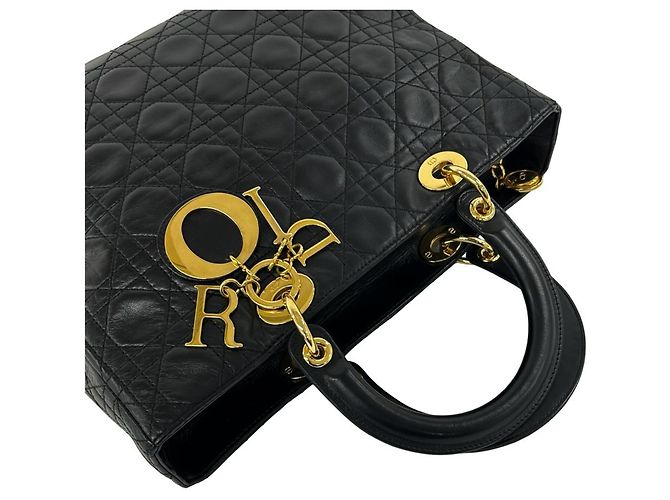 Borsa tote Christian Dior Lady Cannage in pelle - vista 4