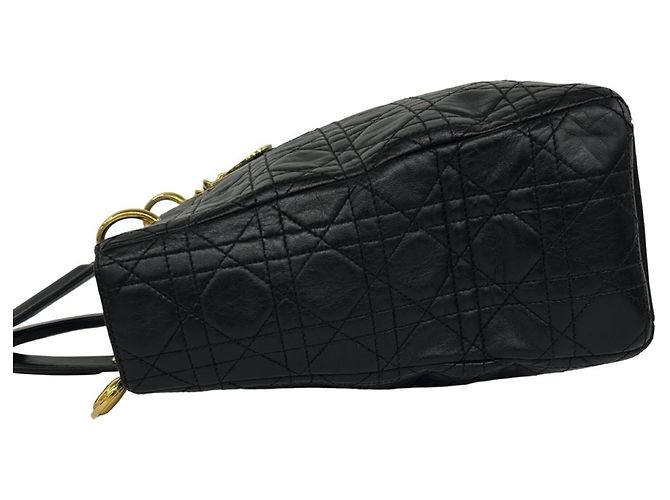 Borsa tote Christian Dior Lady Cannage in pelle - vista 5