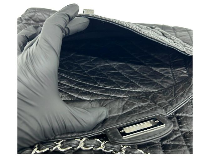 Chanel 2.55 gesteppte Leder-Schultertasche Schwarz - Ansicht 10
