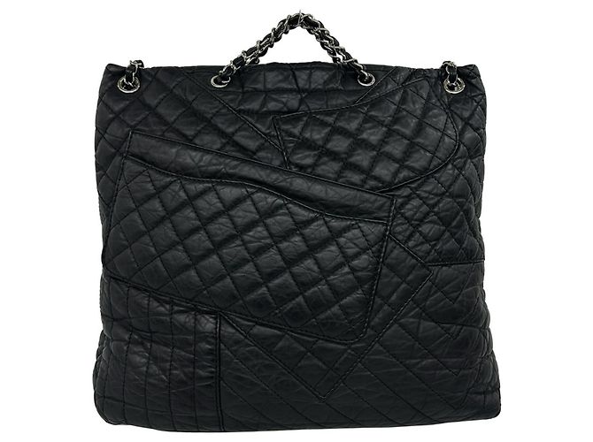 Chanel 2.55 gesteppte Leder-Schultertasche Schwarz - Ansicht 3