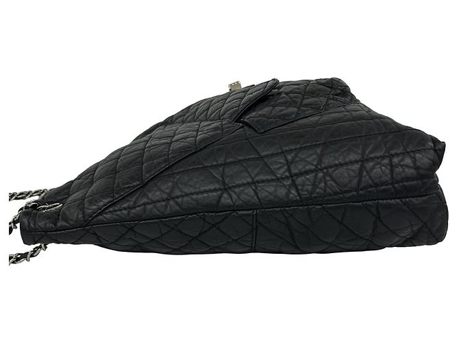 Chanel 2.55 gesteppte Leder-Schultertasche Schwarz - Ansicht 5